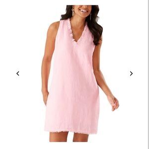 Tommy Bahama Two Palms Ruffle Linen Shift Dress